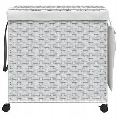 Кошик для білизни на коліщатках, білий, 60х35х60,5 см