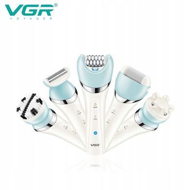 Жіночий епілятор 5-в-1 VGR з USB, для ніг, тіла, бікіні та пахв