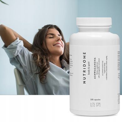 Таблетки для снижения стресса с ашвагандой и индийским женьшенем Nutridome 180 капсул