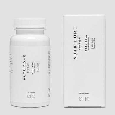 Готу кола, центелла азіатська, пам'ять, концентрація, стрес, Nutridome 60 шт.