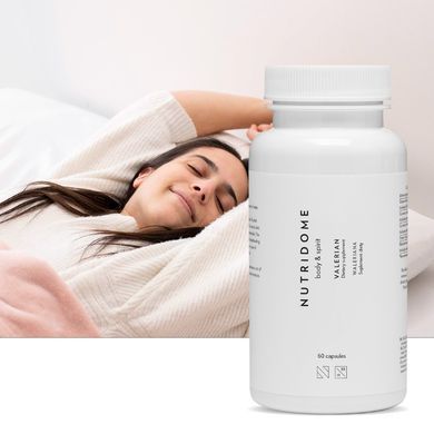Валериана для лучшего сна, настроения, понижения стресса 500 мг Nutridome 60 капсул