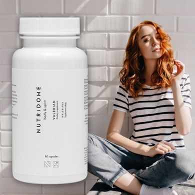 Валериана для лучшего сна, настроения, понижения стресса 500 мг Nutridome 60 капсул