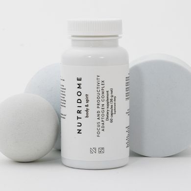 Адаптогени для фокусу, концентрації та енергії &mdash; дієтична добавка Nutridome, 60 капсул