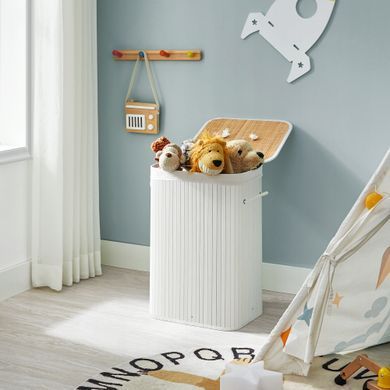 Корзина для белья 72л, бамбук