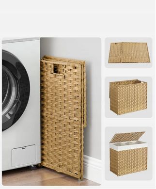 Корзина для белья Songmics 160 л с крышкой и колесами