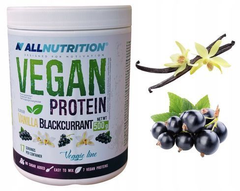 Набор растительного протеина Allnutrition Vegan Protein 500 г со вкусом ванили и смородины