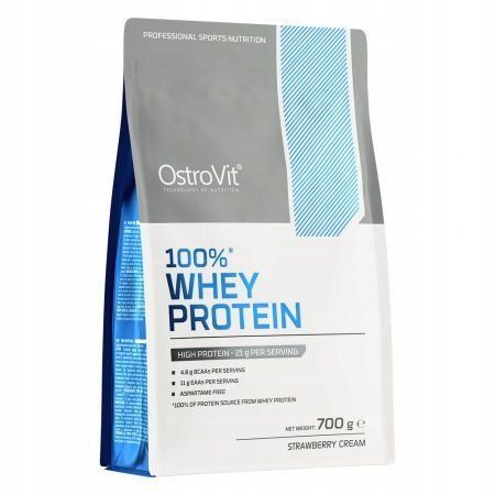 OstroVit 100% сироватковий протеїн - вершковий смак полуниці, дієтична добавка 700 г