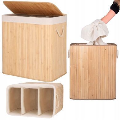 Бамбуковая корзина для белья 150 л