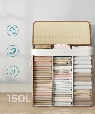 Бамбукова корзина для білизни 150 л