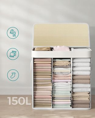 Бамбукова корзина для білизни 150 л