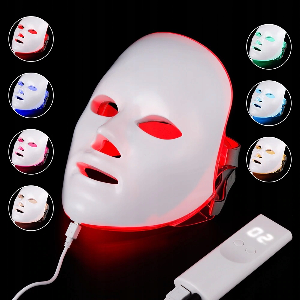 Світлодіодна маска для обличчя 7 кольорів ФОТОННА терапія EAN 72470633