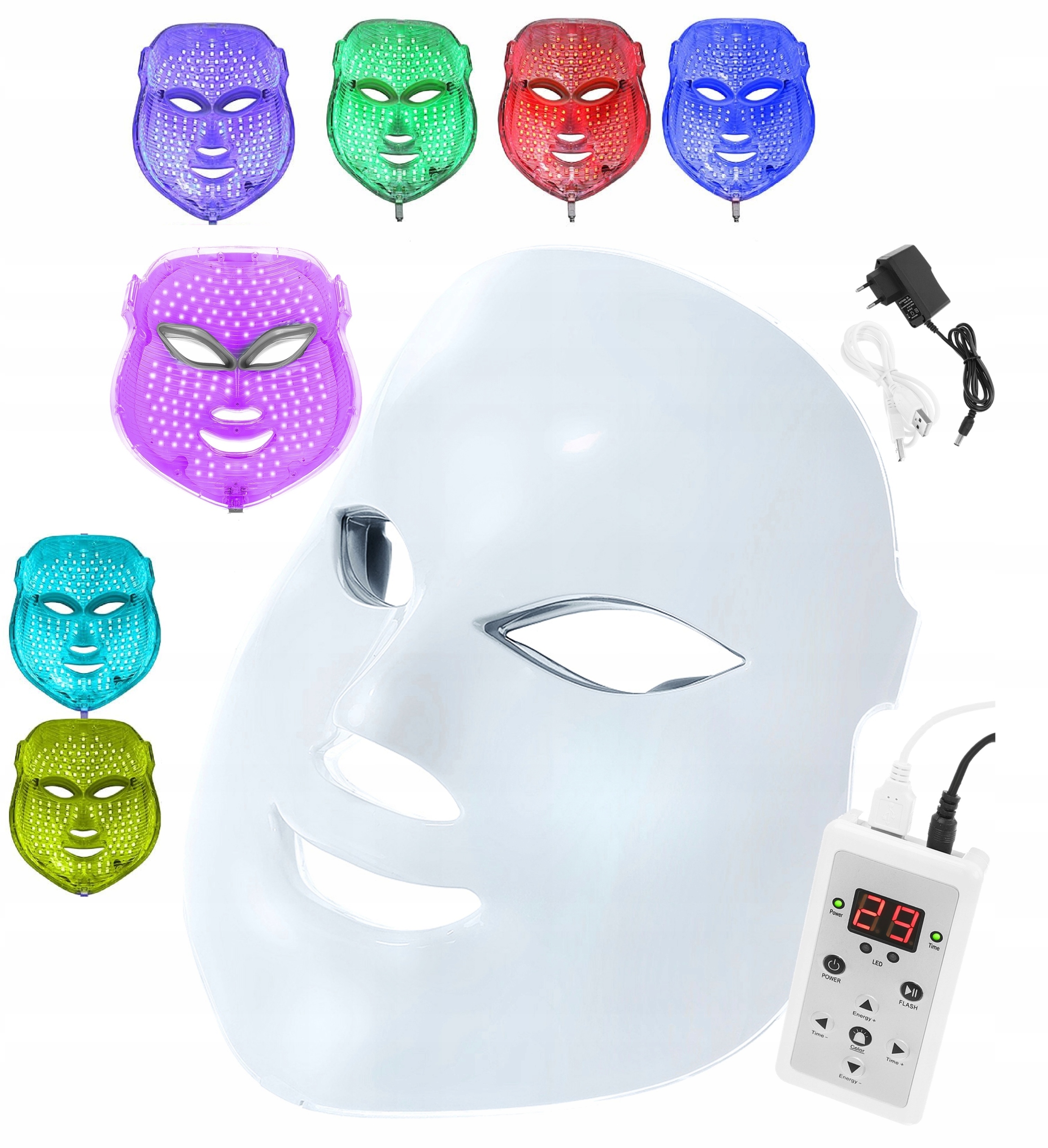 Професійна світлодіодна маска 7 кольорів світлотерапія